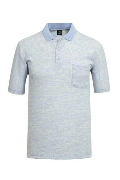 Çizgi Triko Men's Polo Collar Short Sleeve Blue T-Shirt - 5303