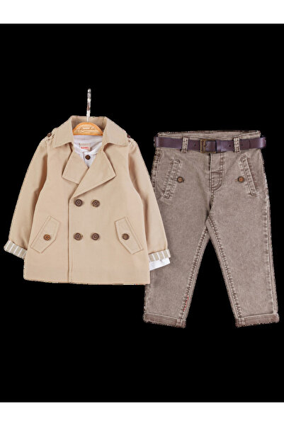 The-kid.co LERO THREE PIECE TRENCH SET - LATTE