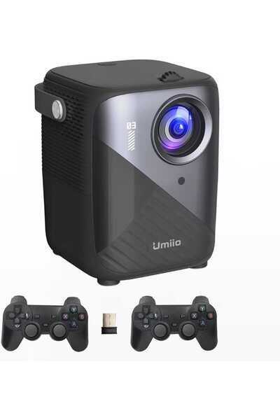 UMİİO جهاز عرض Q3 Pro 4K واي فاي بلوتوث مع وحدتي تحكم، شاشة 50-150 بوصة، متوا...