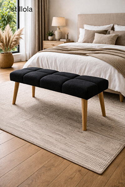 arge demo STİLLOLA Gürgen Ahşap Ayaklı Puf Bench