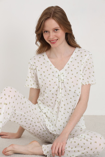 ELİTOL Jacquard Viscose Tie-Dye Women's Pajama Set