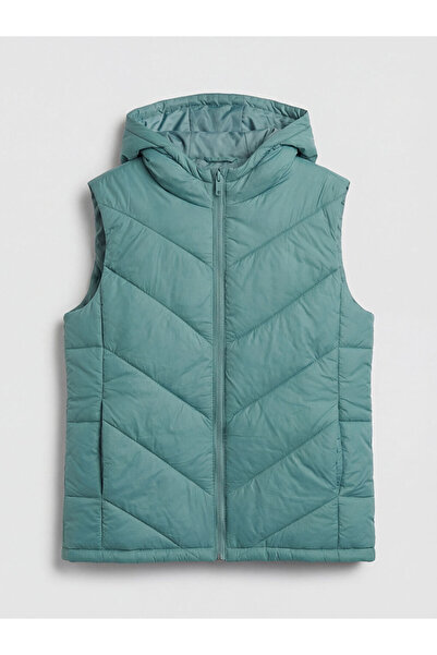 LC Waikiki Green Hooded Boy's Puffer Vest