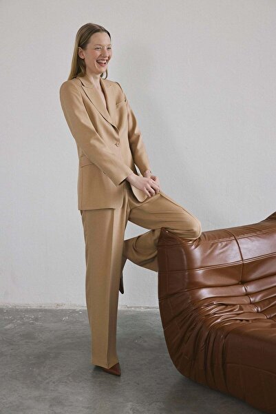 rue Astarlı Yan Cep Camel Ceket