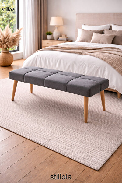 arge demo STİLLOLA Gürgen Ahşap Ayaklı Puf Bench