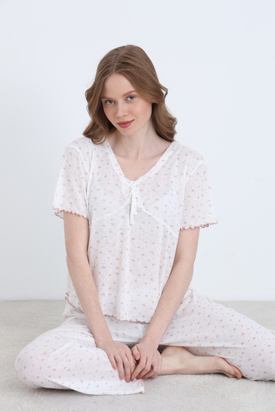 ELİTOL Jacquard Viscose Tie-Dye Women's Pajama Set