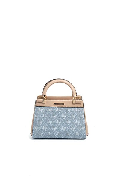 Silver Polo Silver & Polo Sp1193 Women's Handbag Monogram Blue-Tan