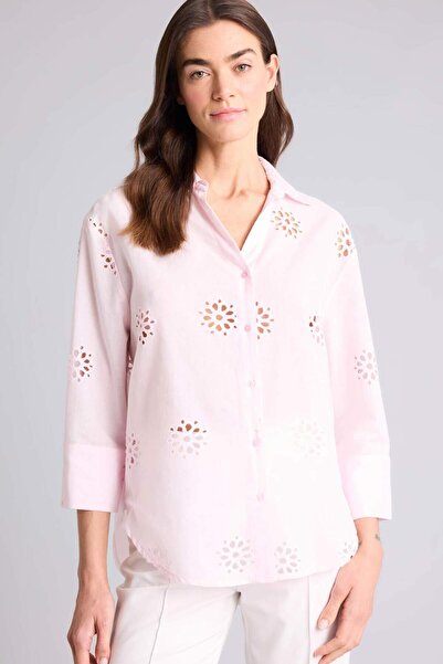 DeFacto Cămașă supradimensionată cu guler brodat și mânecă lungă B5419AX26SP