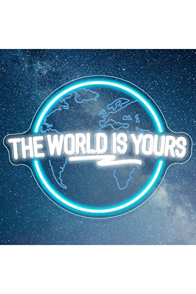 Slasa The World Is Yours Neon Sign LED Light with 6mm Acrylic Base, 41x51cm W...