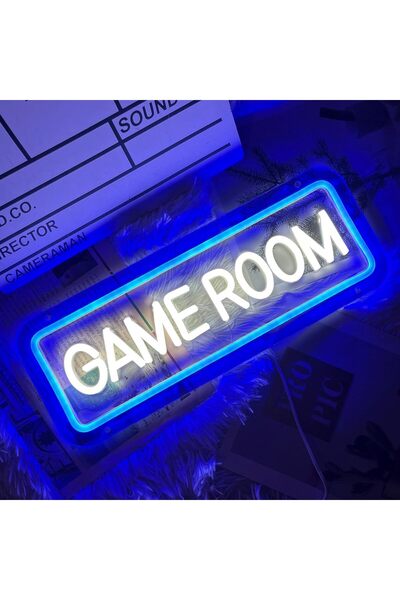 Slasa Game Room Neon Sign LED Light with 6mm Acrylic Base, 15x40cm Gamer Decor