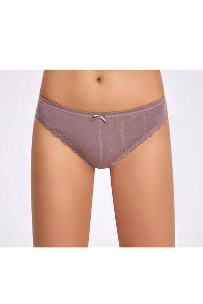 İlke Women's 100% Cotton Lace Heart Patterned Colorful 12-Piece Slip/Panties