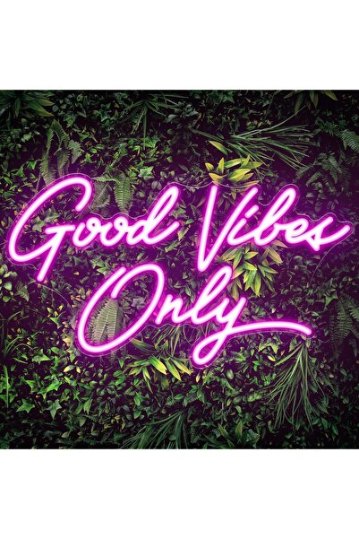 Slasa Good Vibes Only Neon Sign LED Light with 6mm Acrylic Base, 30x42cm Room...