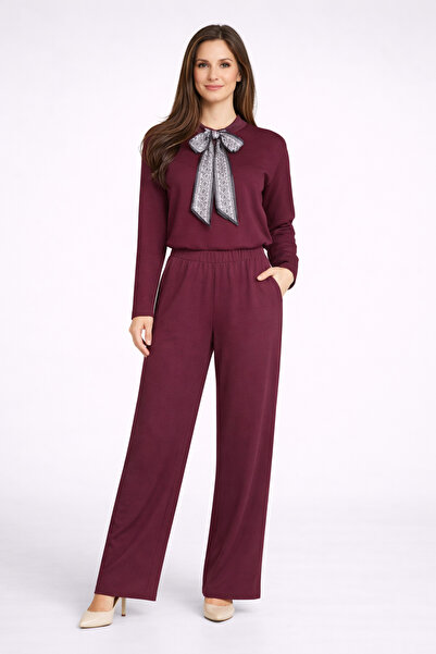 Kureyzibies Set elegant de damă cu pantaloni evazați și detalii cu șireturi