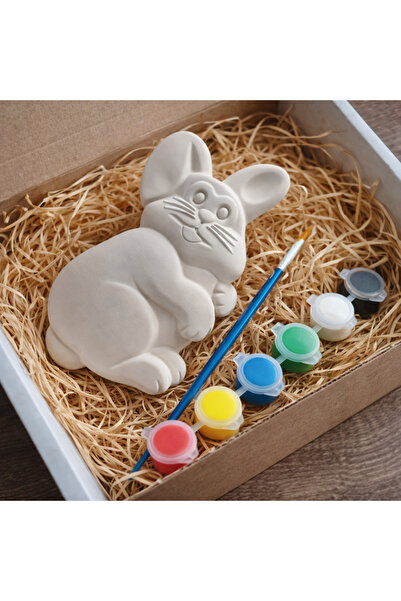 CREATIVITATEPLUS Set creativ din ipsos Iepure, Paste, set culori si pensula, ...