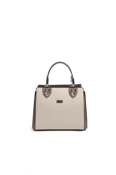 Silver Polo Silver & Polo Sp1133 Women's Handbag Plain Beige-Latte