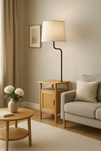 Longing Evelyn Dolaplı Metal Lambader Oturma Odası & Yatak Odası & Salon Lamb...