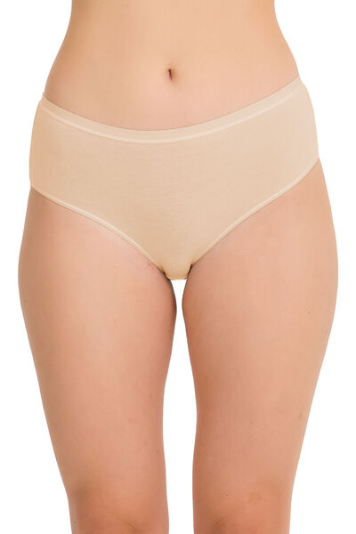 İlke سراويل داخلية نسائية من الخيزران ذات حافة سميكة وعادية الخصر، لا تترك أث...