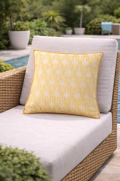 QUBA DECO Διακοσμητικό κάλυμμα μαξιλαριού εξωτερικού χώρου, αδιάβροχο και ανθ...