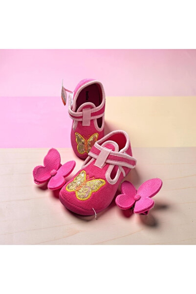 AkınalBella Παντόφλες για κορίτσια με φιγούρα πεταλούδας και βέλκρο για το σπίτι