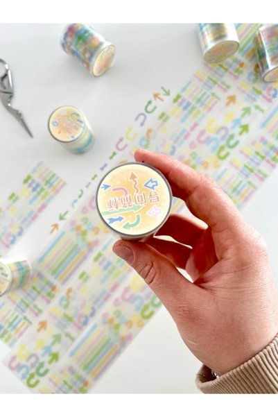 Kağıt Gemi Dükkan Pastel Renkli Ok Desenli 2m 876 Adet Tek Tek Çıkartmalı Sti...