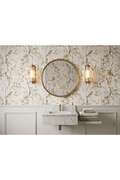 Tasarım Vintage Kuş ve Dal Desenli Duvar Kağıdı – Zarif Doğa Esintisi