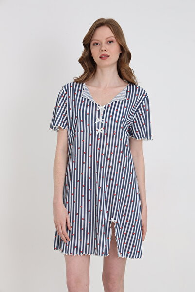 ELİTOL Jacquard Viscose Bowknot Slit Women's Tunic