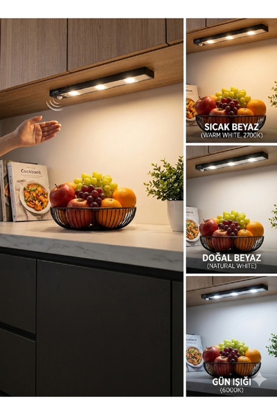 Bella Slim Cabinet 3 Renk Modlu, Şarjlı, Sensörlü