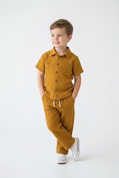 MiaBaby Waffle Summer Shirt 2-Piece Set