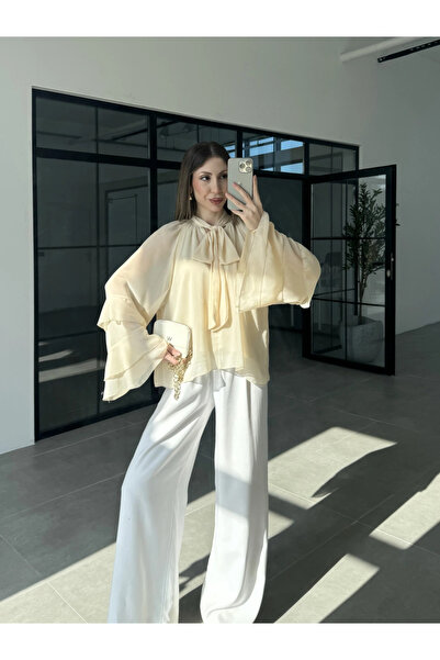 manana fashion Chiffon Tie-Up Special Design Blouse