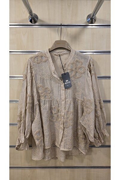 Park Moda Μεταξωτή Μπλούζα με Ανάγλυφα Λουλούδια