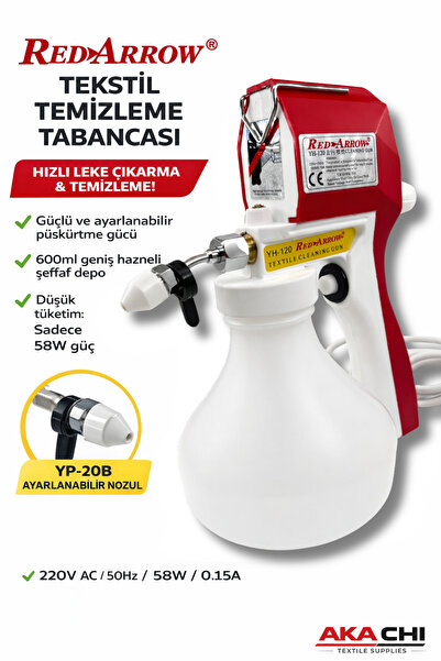 AKA CHI Red Arrow Profesyonel Koltuk ve Tekstil Temizleme Tabancası Güçlü Lek...