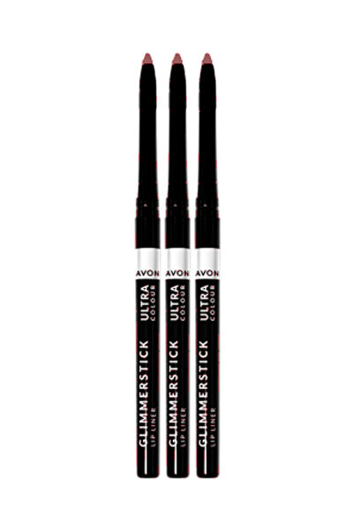 AVON Set of 3 Glimmerstick Lip Liner, Mystery Mauve
