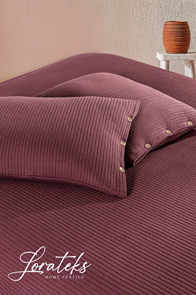 Lorateks Seinaa |   100% Cotton Double 200X230 cm Knitted Pique Set with Butt...