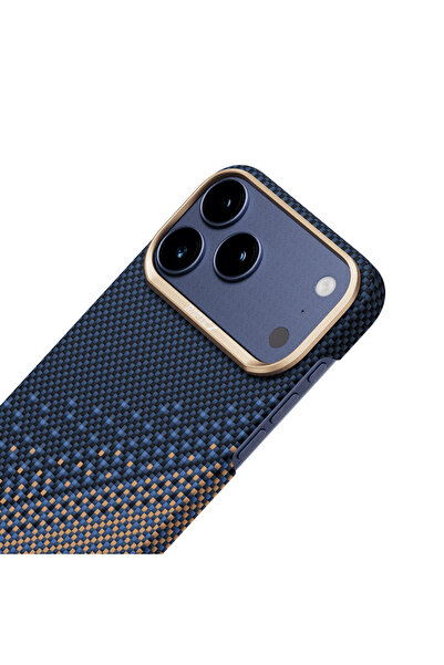 Raptic iPhone 17 Pro Max Uyumlu Kılıf M-safe Özellikli Aramid Skin Serenity Serisi Kapak Lacivert