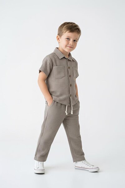 MiaBaby Waffle Summer Shirt 2-Piece Set