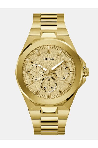 Guess Mens Gold Tone Multi-function Watch