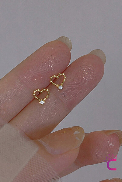 Cinderella Accessories Teen Girls Cute Heart Shaped Mini Zircon Stone Earrings