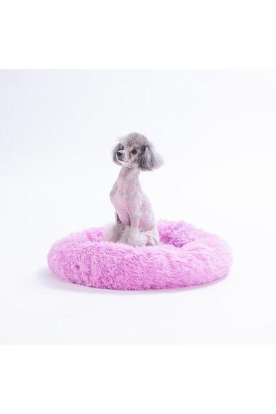 Pawstar Lila Donut Köpek Yatağı Kedi Yatağı Simit Yatak Anti-stress Pet Yatağ...