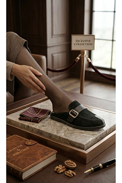 MARCO ROCCO Buckle-Strapped Suede & Leather Women's Loafer Slippers (Genuine ...