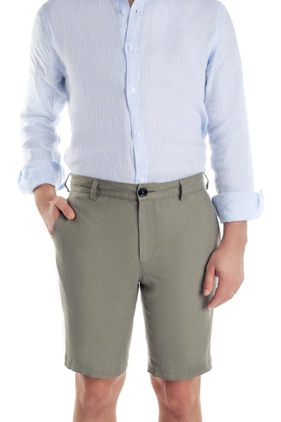 URSACHI Pantaloni barbati scurti, short, casual / chino, linen, culoare verde...