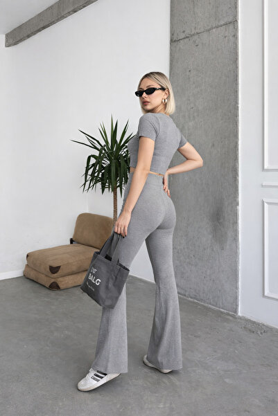 ÇEÇİM Γυναικείο Κοντό Σετ Μπλούζα-Κολάν Βασικό Σετ ZYN-58842