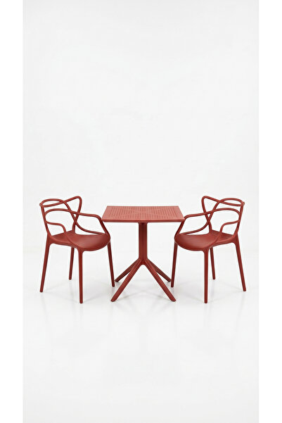 Çavdar Group Santa 2 Kişilik Bistro Set 70x70 Sorty Sabit Masa 2 Adet Santa K...