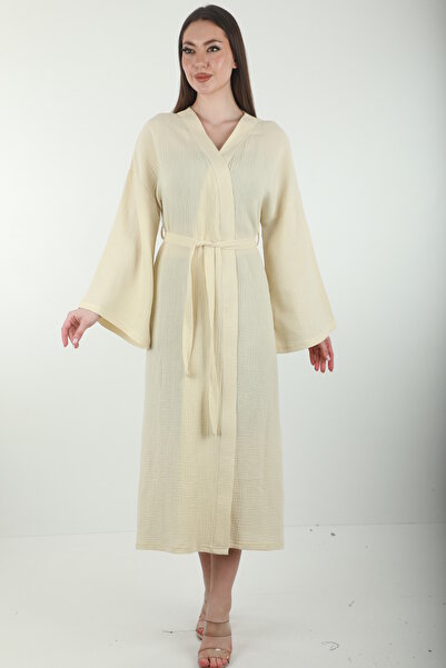 Wild Love Women's 100% Cotton Muslin Fabric Kimono Model Bathrobe / Dressing ...