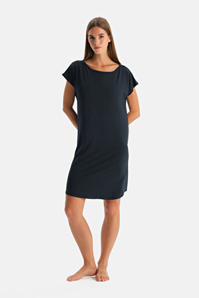 Dagi Νυχτικό με κοντά μανίκια σε μπλε ναυτικό χρώμα, Modal Cooling