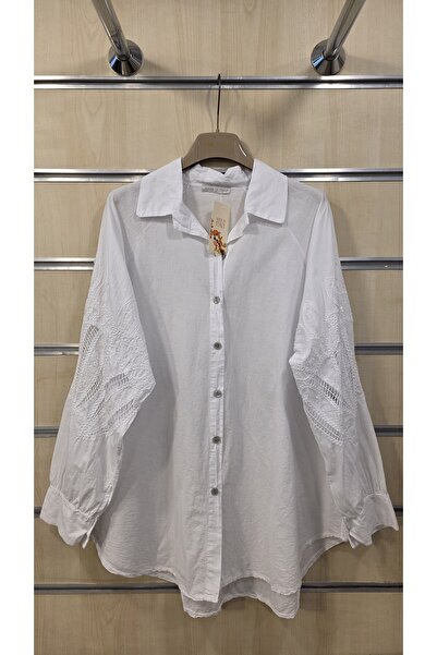 Park Moda Shirt Sleeves with Sequin Lace Detail