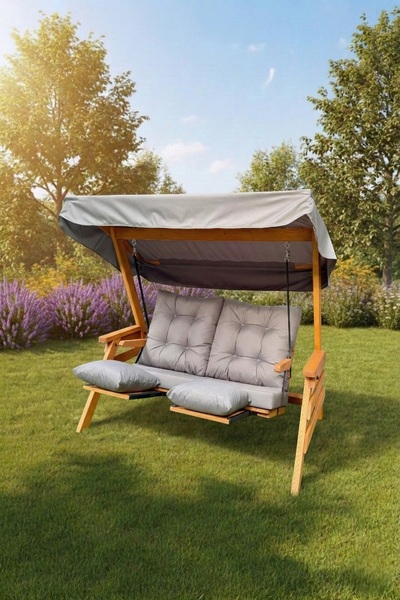 viranze ahşap Belek Plus 3 Kişilik Ahşap Dış Mekan Bahçe Balkon ve Teras Salı...