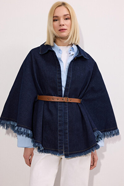 Touché Privé Denim Poncho with Belt Detail