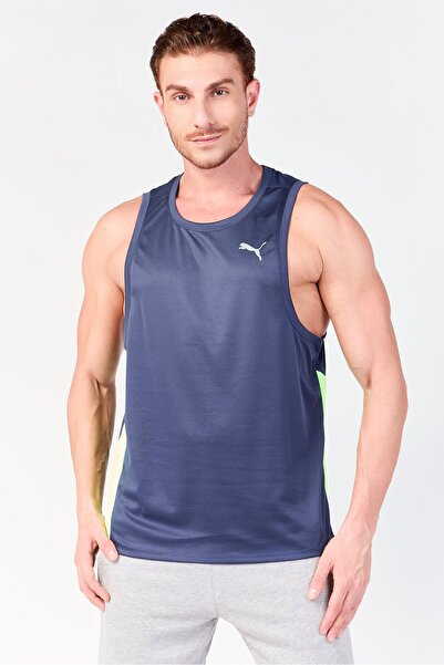 Puma Men Sportswear Fit Sleeveless Running Vest Top, Slate Blue