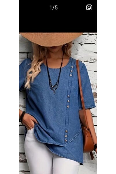 Butik Kot kumaş önden modelli kaliteli bluz