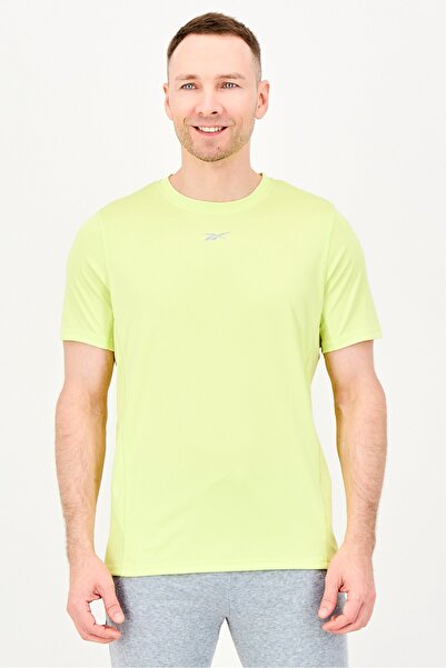 Reebok Men Sportswear Fit Short Sleeve Running T-Shirt, Lime Green