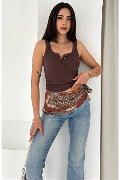 Noa&Noa Дамски потник с тънки презрамки и детайл с тик-так копчета